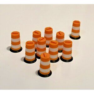 O Scale Road Traffic Orange Barrels X10 Pack – 1:48 Model Train Construction